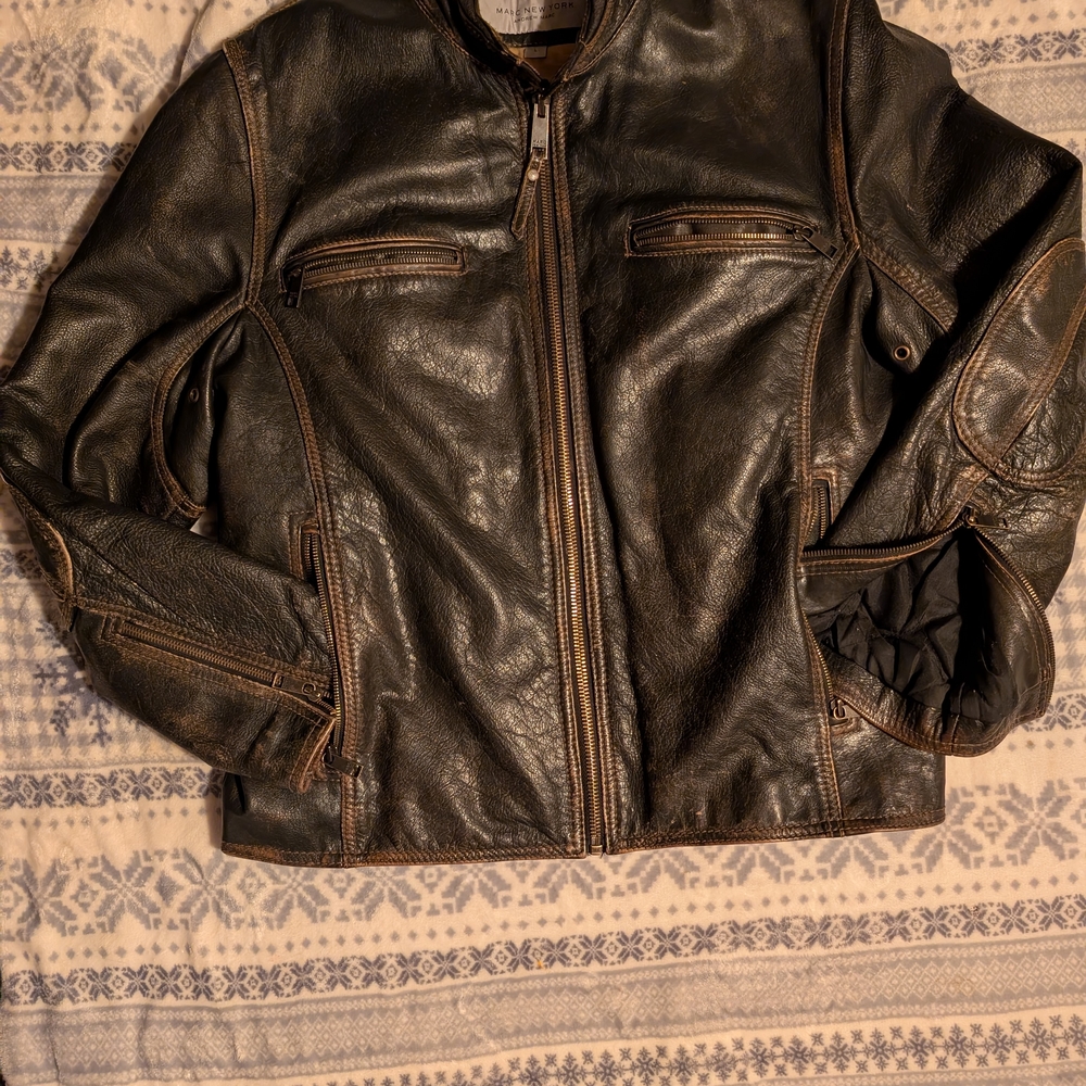 Marc New York Brown Bomber Jacket with Sturdy Fabric